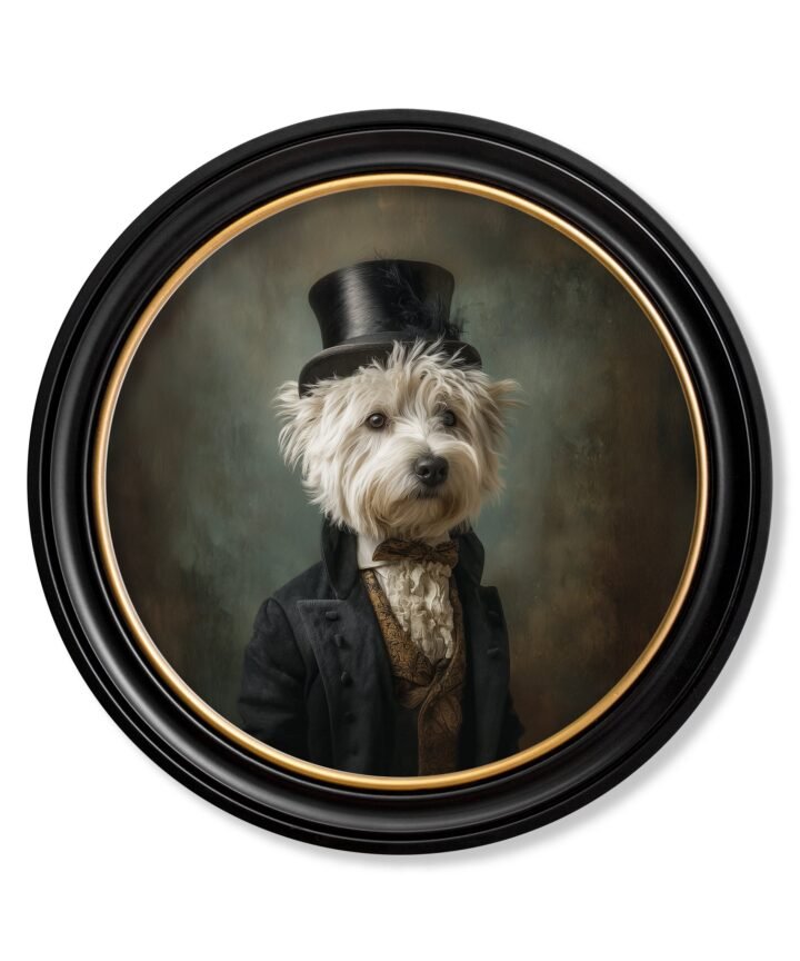 Lord Westly Whitetail - Gentleman Westie Oxford Round Frame