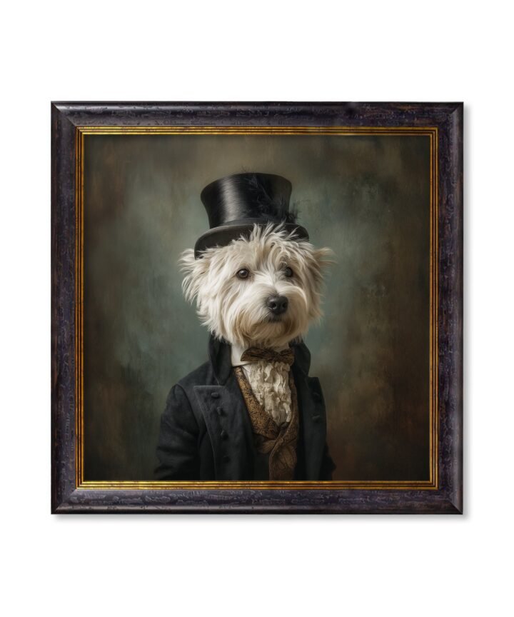 Lord Westly Whitetail - Gentleman Westie Oxford Square Frame
