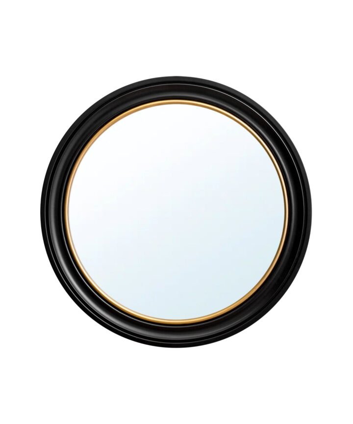 Round Mirror - Black and Gold