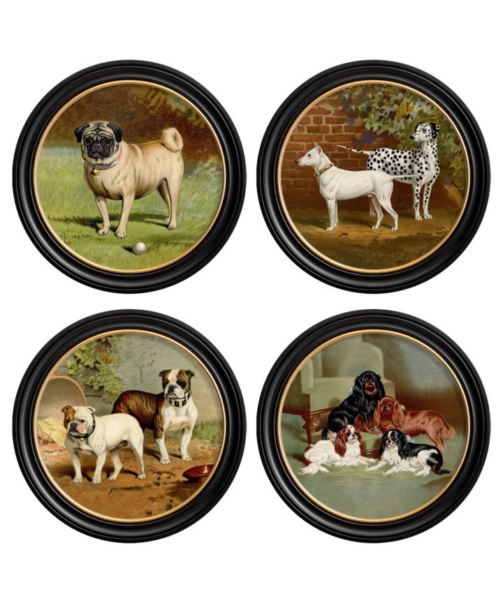 c.1881 Dogs - Round Frame