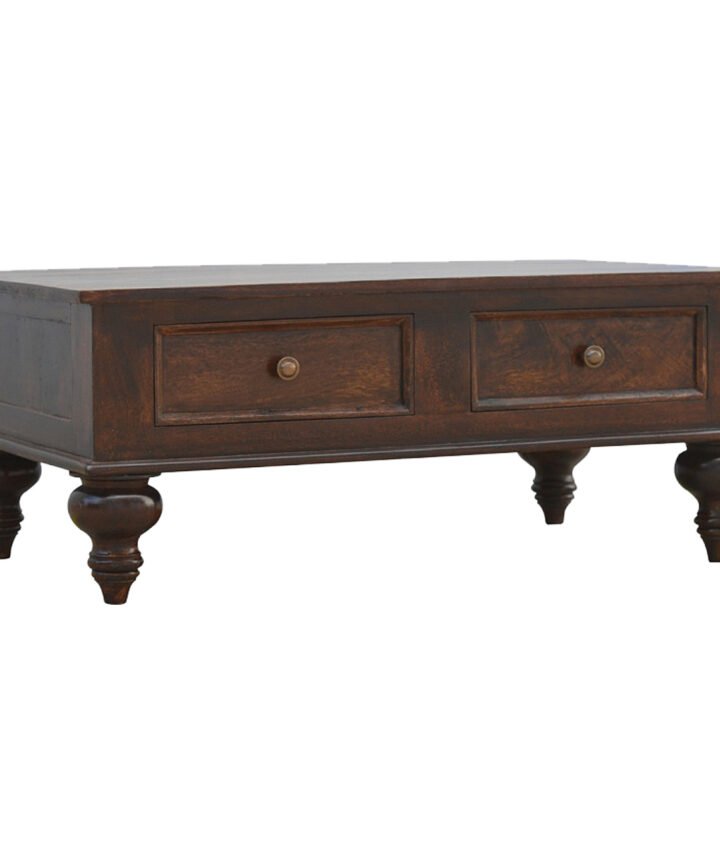 Turned 4 Drawer Coffee Table