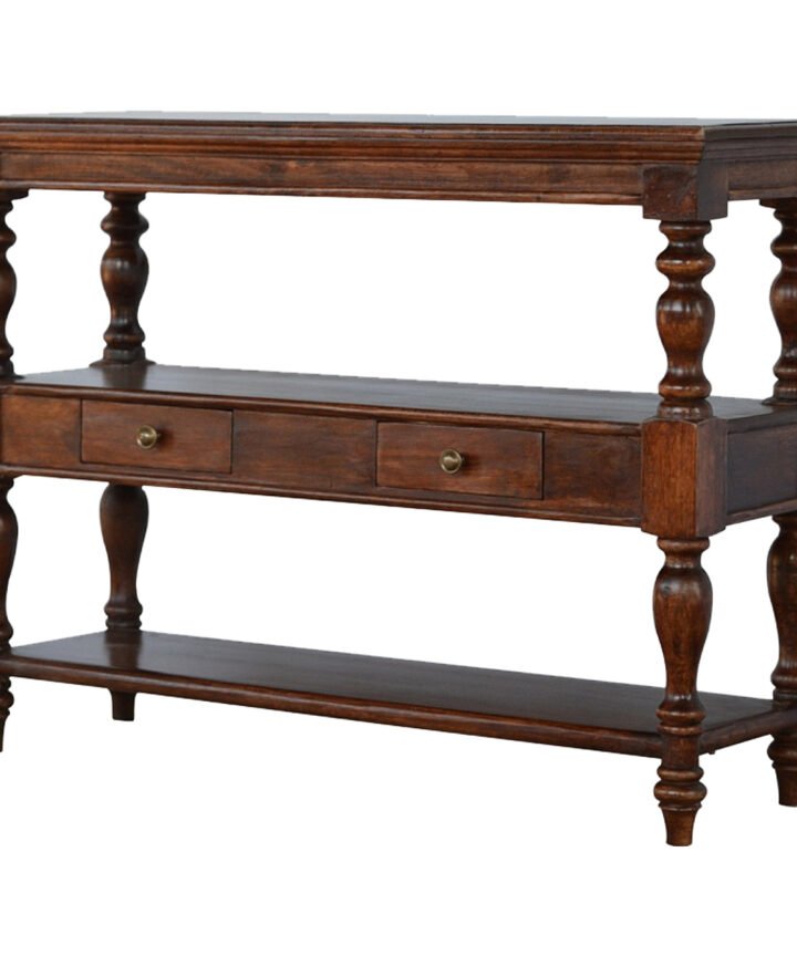 Solid Wood Turned Leg Console Table