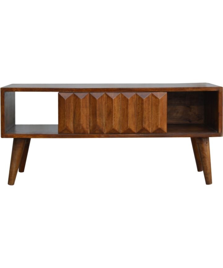 Chestnut Prism Sliding Media Unit