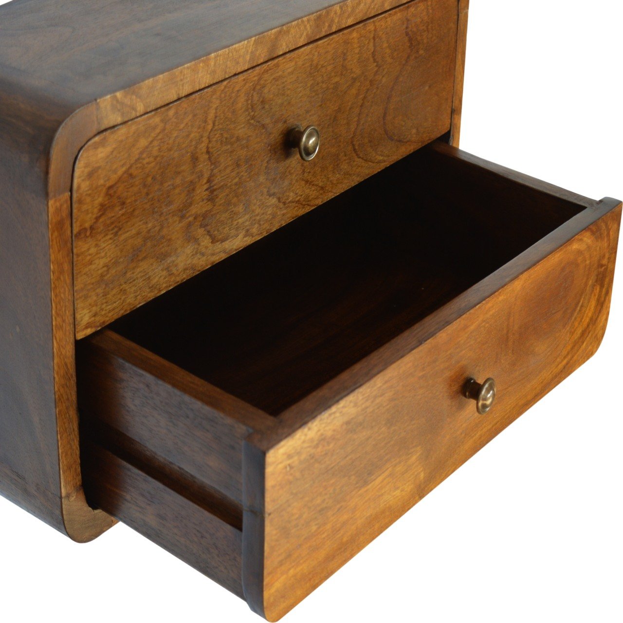 Floating Curved Chestnut Bedside - Image 4