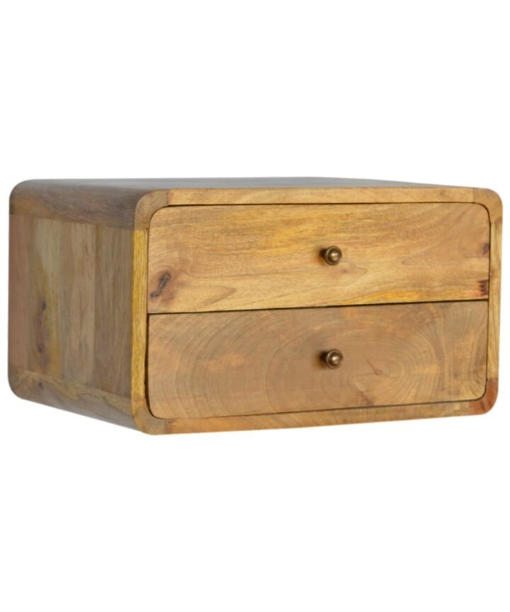 Oak-ish 2 Drawer Floating Bedside