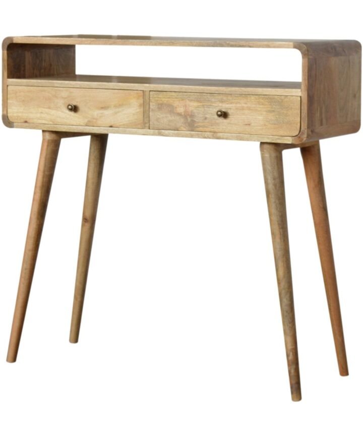 Curved Oak-ish Console Table