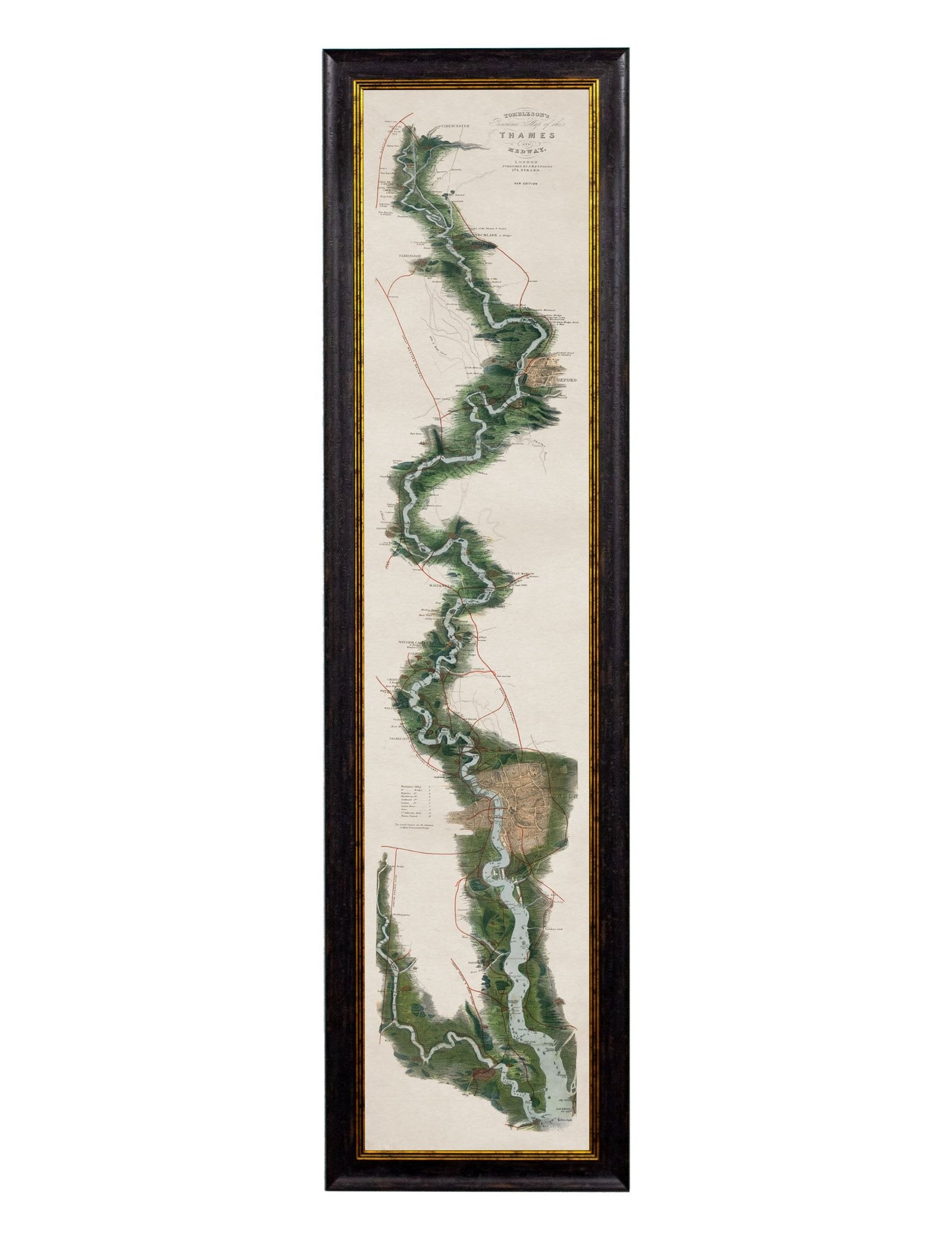 c.1834 Panoramic Map of the River Thames