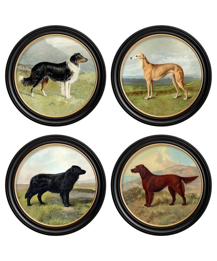 c.1881 Working Dogs - Round Frame